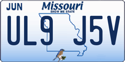 MO license plate UL9J5V