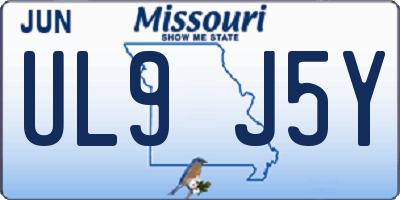 MO license plate UL9J5Y