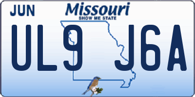 MO license plate UL9J6A