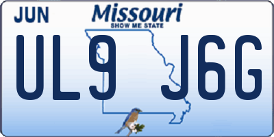 MO license plate UL9J6G