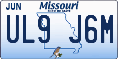MO license plate UL9J6M