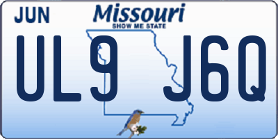 MO license plate UL9J6Q