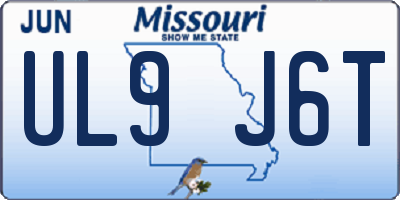 MO license plate UL9J6T