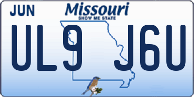 MO license plate UL9J6U