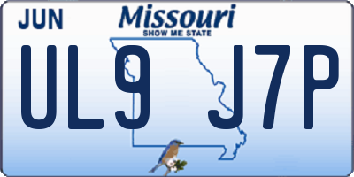 MO license plate UL9J7P