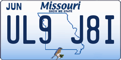 MO license plate UL9J8I