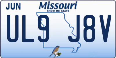 MO license plate UL9J8V