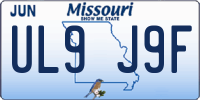 MO license plate UL9J9F