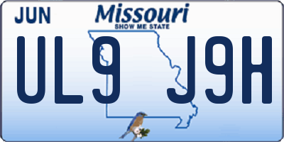 MO license plate UL9J9H