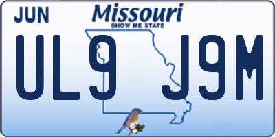 MO license plate UL9J9M