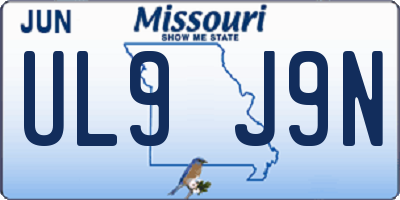 MO license plate UL9J9N
