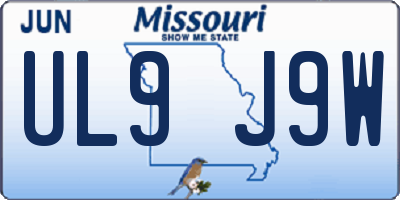MO license plate UL9J9W