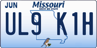 MO license plate UL9K1H