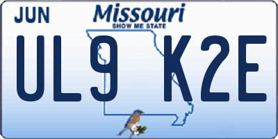 MO license plate UL9K2E