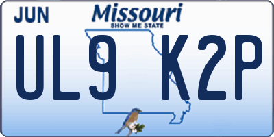 MO license plate UL9K2P