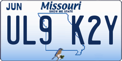MO license plate UL9K2Y