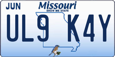 MO license plate UL9K4Y