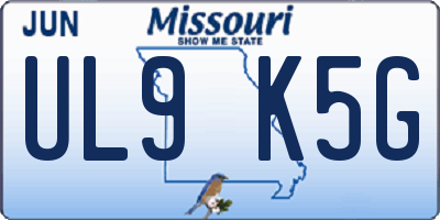 MO license plate UL9K5G