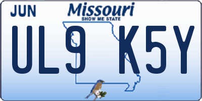 MO license plate UL9K5Y