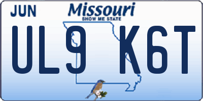 MO license plate UL9K6T