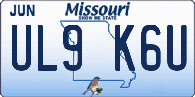 MO license plate UL9K6U
