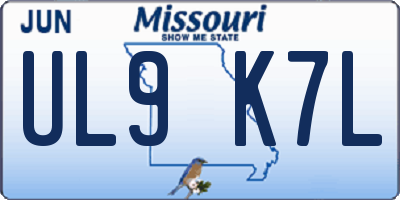 MO license plate UL9K7L