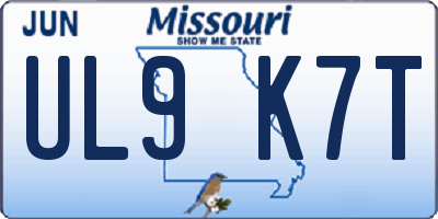 MO license plate UL9K7T
