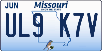 MO license plate UL9K7V