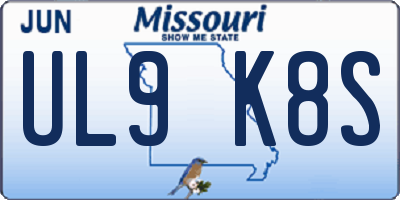 MO license plate UL9K8S