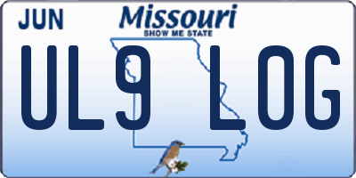 MO license plate UL9L0G