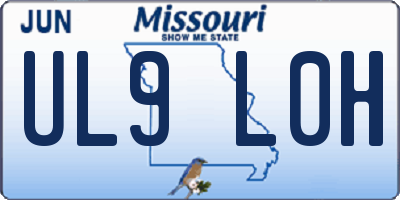 MO license plate UL9L0H