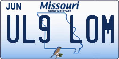 MO license plate UL9L0M