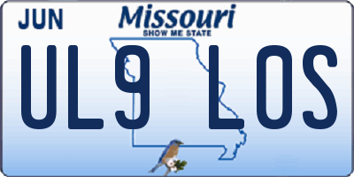MO license plate UL9L0S