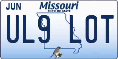 MO license plate UL9L0T