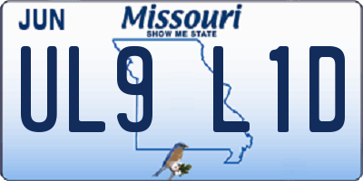 MO license plate UL9L1D
