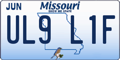 MO license plate UL9L1F