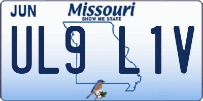 MO license plate UL9L1V