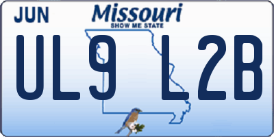 MO license plate UL9L2B