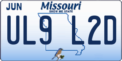 MO license plate UL9L2D