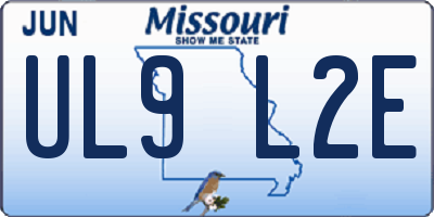 MO license plate UL9L2E