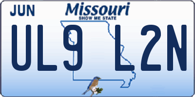 MO license plate UL9L2N
