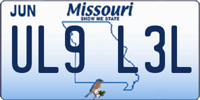 MO license plate UL9L3L