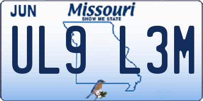 MO license plate UL9L3M