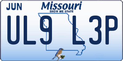 MO license plate UL9L3P