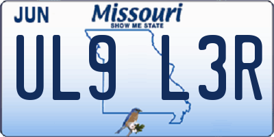 MO license plate UL9L3R