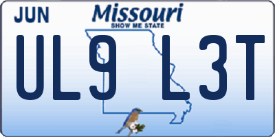 MO license plate UL9L3T