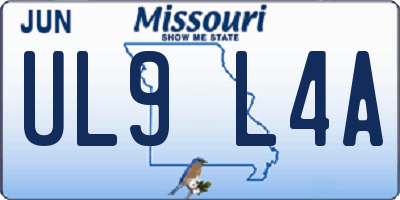 MO license plate UL9L4A