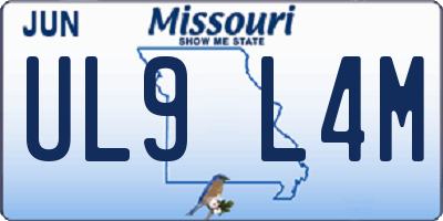 MO license plate UL9L4M