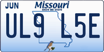 MO license plate UL9L5E