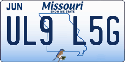 MO license plate UL9L5G